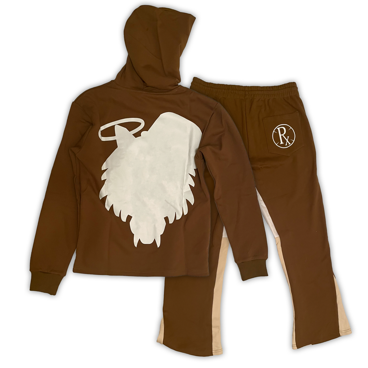 Rx Flare Sweat Suit Upside Down - Brown/White/Cream – Pie-Rx Clothing