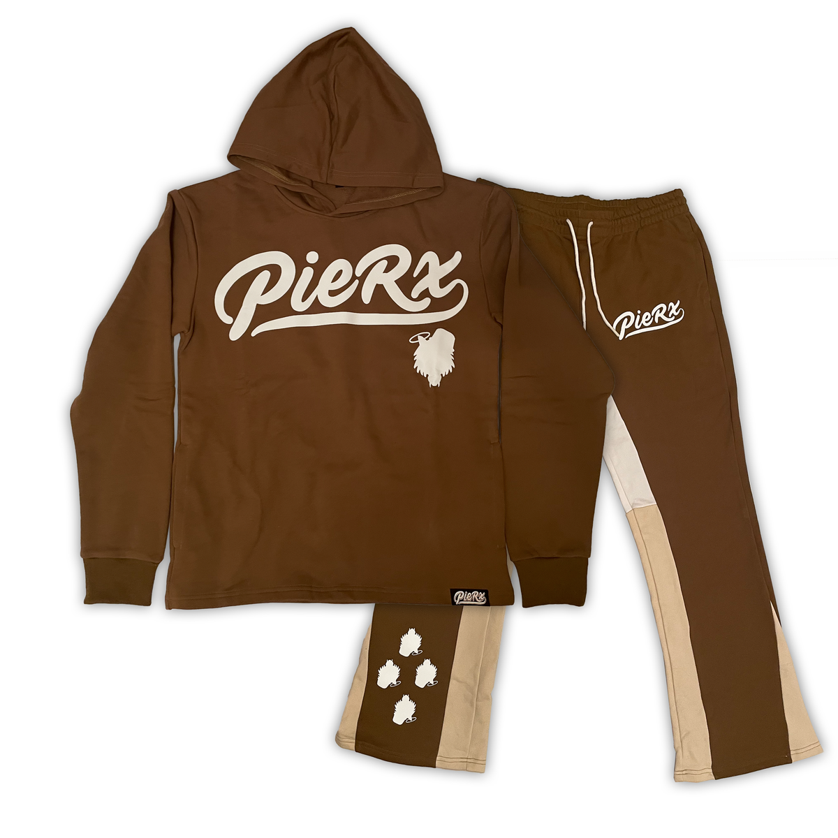 Rx Flare Sweat Suit Upside Down - Brown/White/Cream – Pie-Rx Clothing