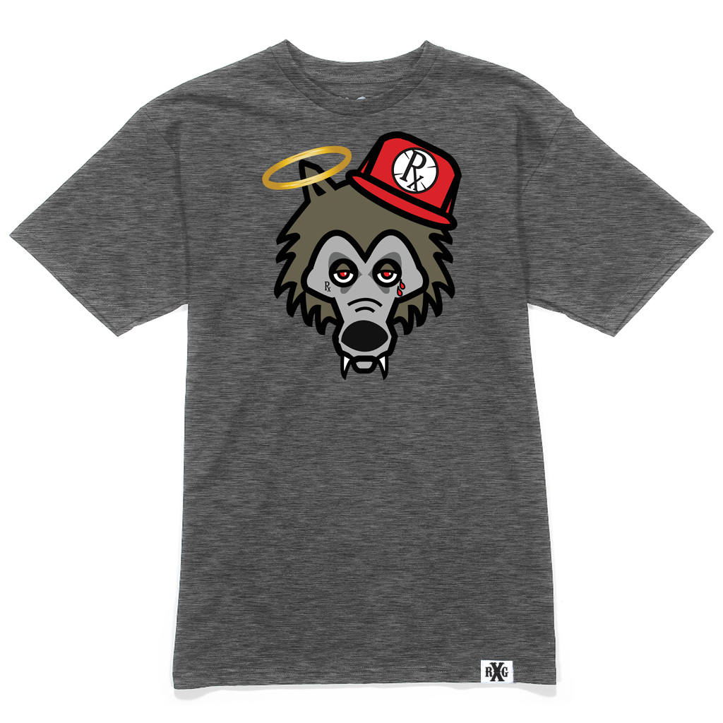 RxG Wolf Tee - Charcoal Heather Grey