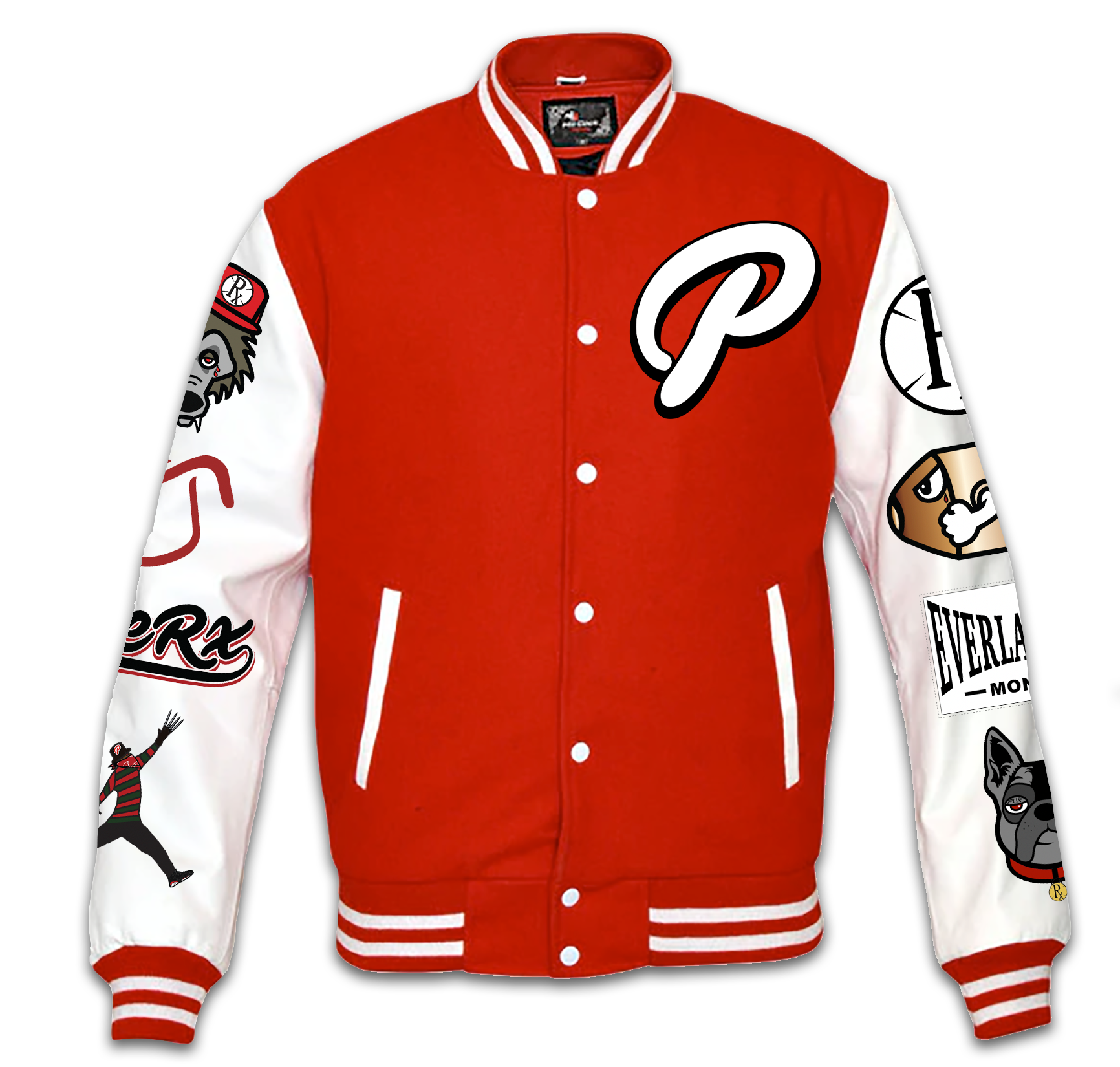 All Logo Varsity Jacket - Red – Pie-Rx Clothing